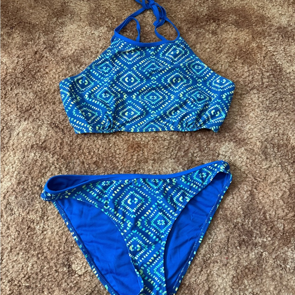 Blue Geometric Bikini Set